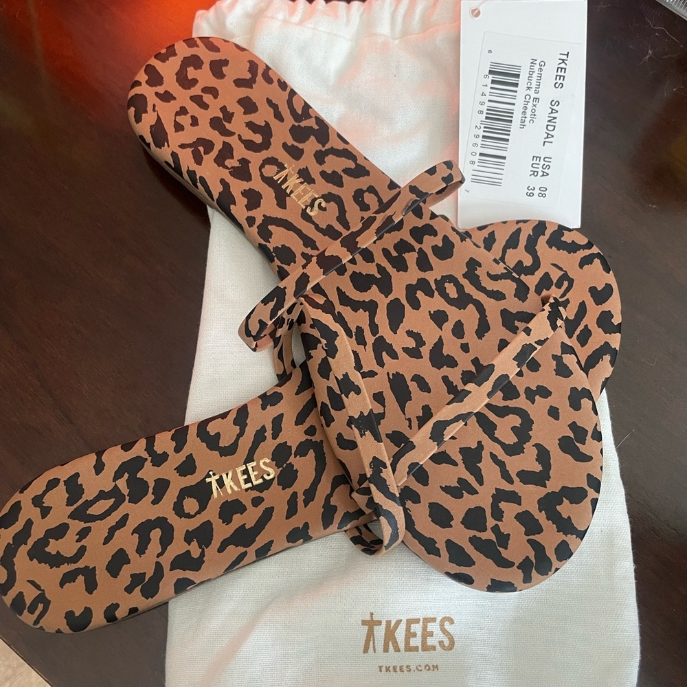 TKEES Gemma cheetah sandals. Never worn